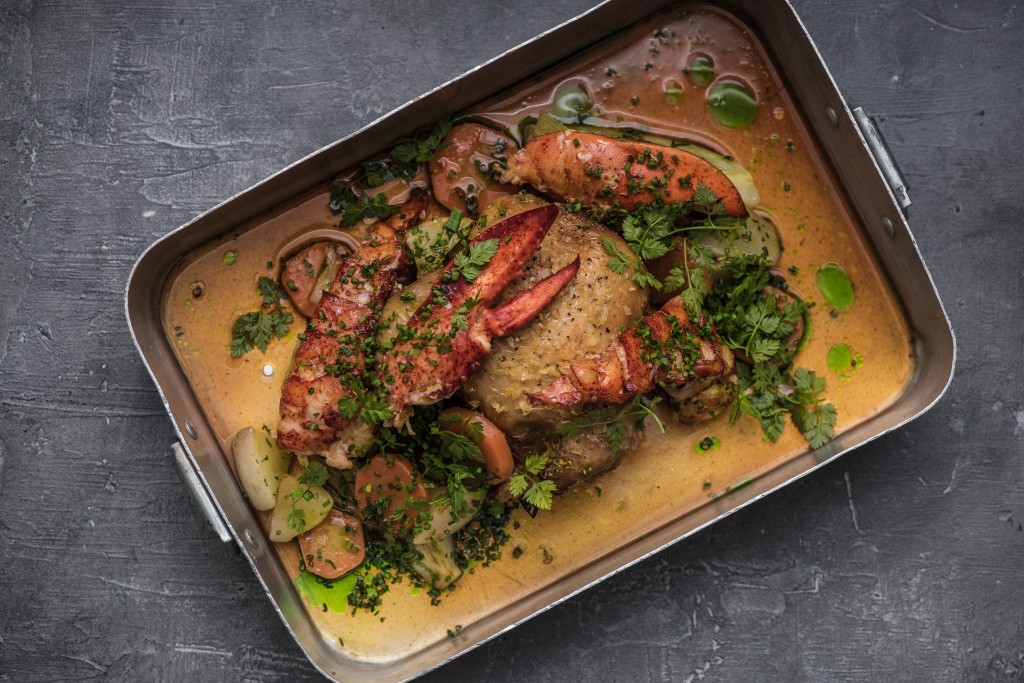 フランスの伝統料理にひねりを加えた料理「Baby Chicken and Lobster」